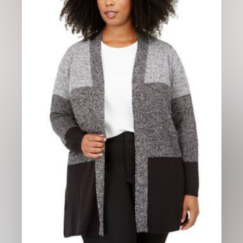 Karen Scott Colorblock Duster Cardigan